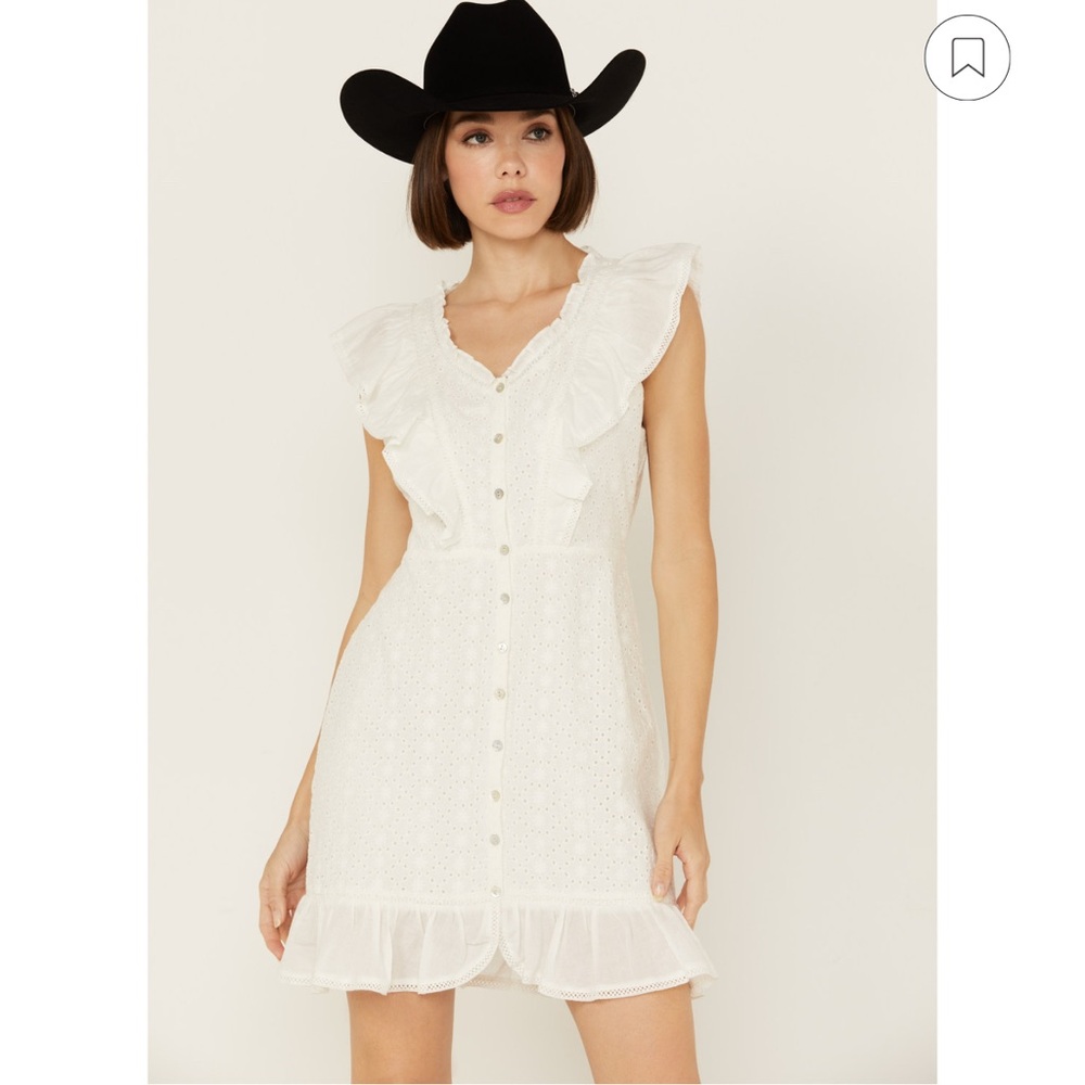 Shyanne Women’s Ruffle Trim Eyelet Mini Dress